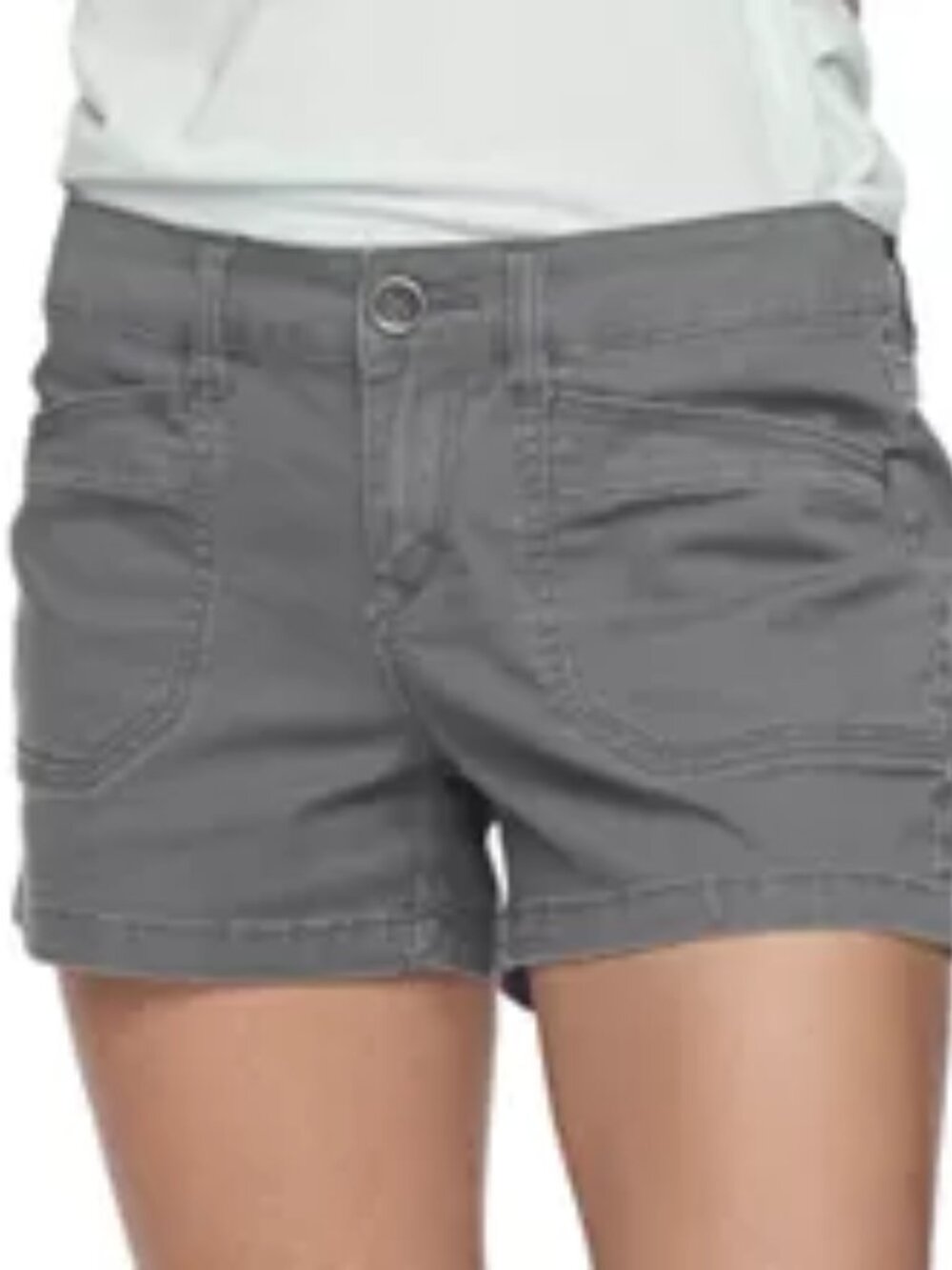 Junior's UNIONBAY Delany 3.5" Stretch Twill Shorts - Galaxy Grey - 17 - NWT